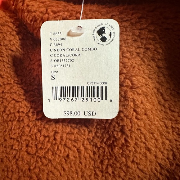 NWT Free People FP Movement Lead the Pack Fleece Neon Coral - Picture 9 of 12